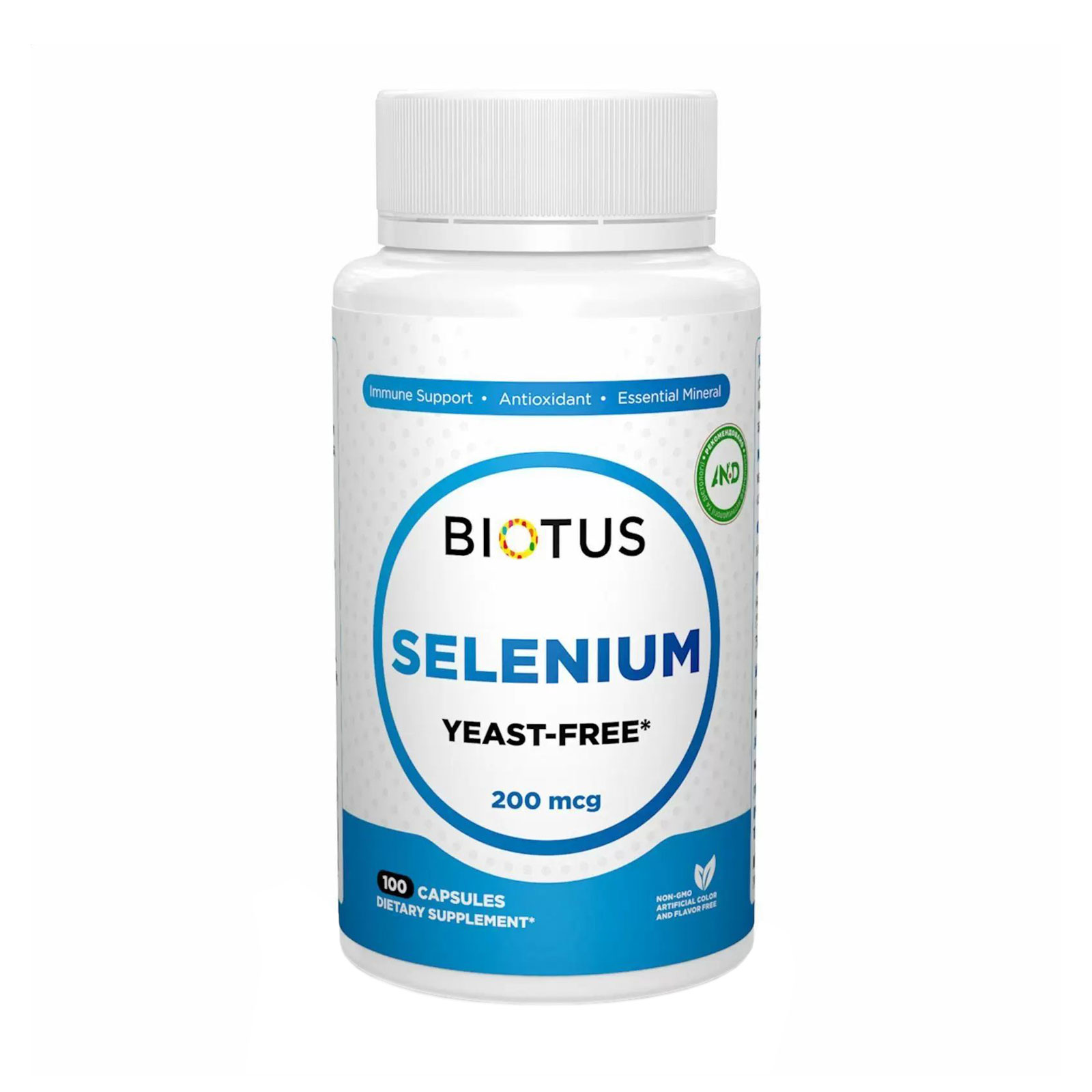 Селен Biotus Selenium без дріжджів, 200 мкг, 100 капсул
